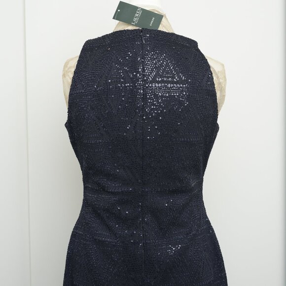 Ralph Lauren Dark Navy Sequin Dress, Size 10 - Picture 5 of 10